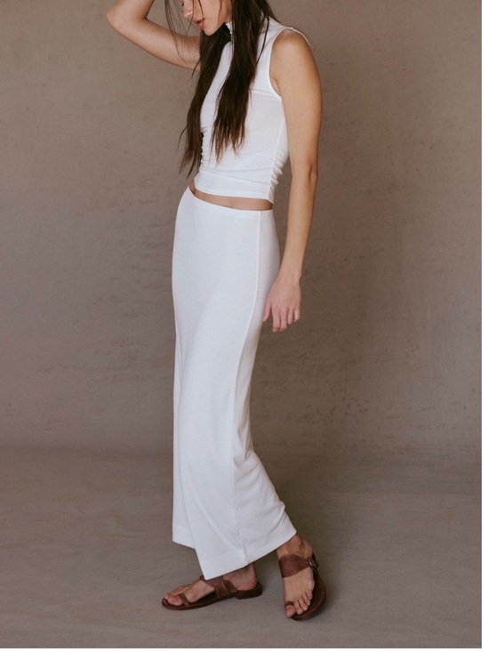 Free People Dresses & Skirts - Free people White Two-Piece Ribbed Tank & Skirt Set